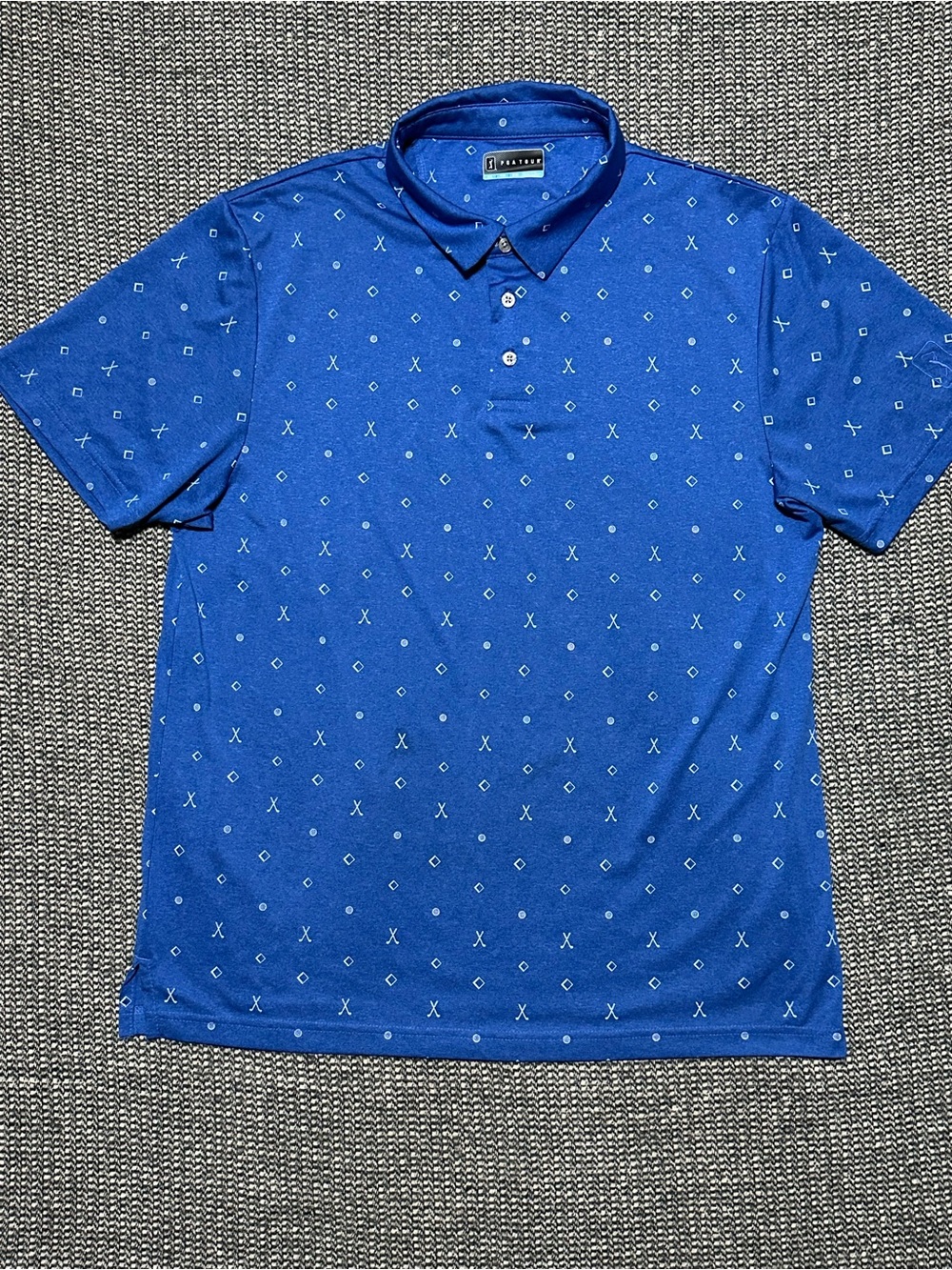 PGA Tour Blue Printed Men’s Golf Polo